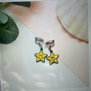 Women’s, Gir'ls Cute Star Smiley Face Clip On Earrings
